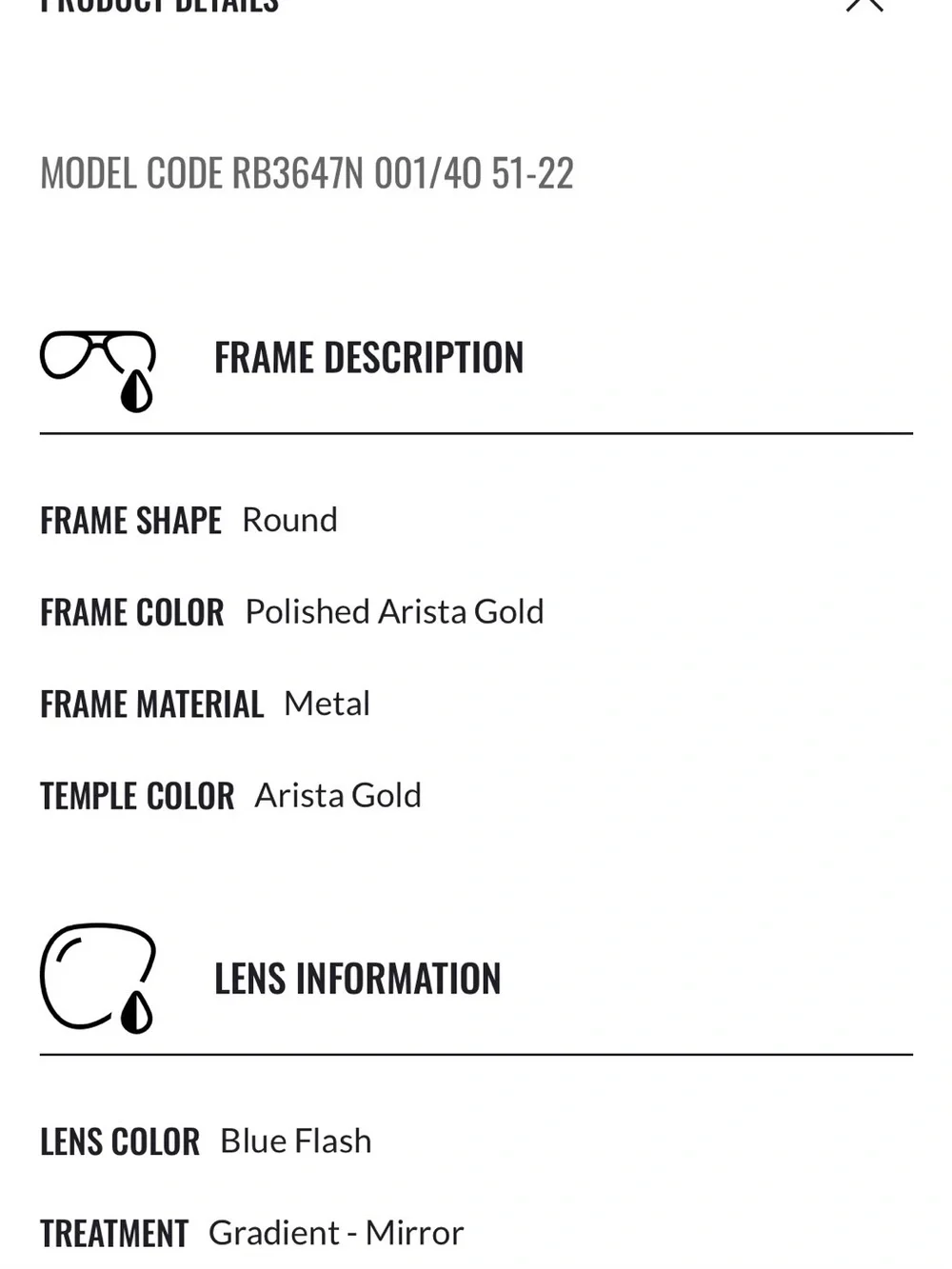 Ray-Ban Gold Frame Sunglasses with Blue Lenses